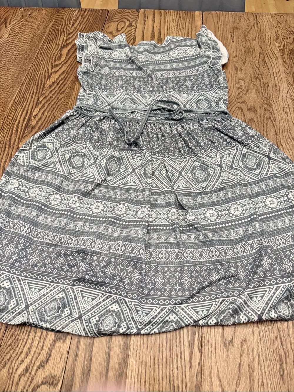 Justice Girls Geometric Long Dress Sz 14/16 Soft EE